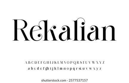 Elegant awesome alphabet letters font and number. unique serif font. Classic Lettering Minimal Fashion Designs. Typography fonts regular uppercase and lowercase. vector illustration