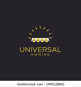 elegant awning or canopy logo design vector icon illustration inspiration