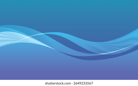 Elegant azure backdrop featuring sweeping cyan curves and subtle white highlights, creating a sense of gentle movement and depth perfect for conveying peace and sophisticated energy