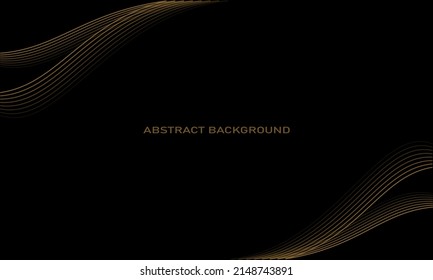 elegant background with abstract gold lines in corners for cover, banner, poster