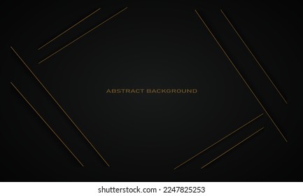 elegant background with abstract gold lines in the corners