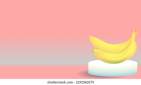 elegant background. banana themed with a podium underneath, and like real 3d. can be used as a mock up or background of your design