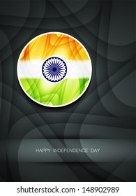 elegant background with beautiful Indian flag design in circular frame. vector illustration
