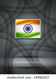 Elegant background with beautiful Indian flag design in a rectangular frame. vector illustration