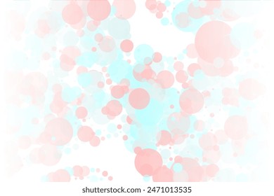 Elegant background, bokeh effect. Pink and green-mont colour. Vector illustration Pattern with circles of different scale and transparency with overlap. Pattern for banners, web pages, ads, Wallpapers