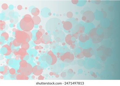 Elegant background, bokeh effect. Pink and green-mont colour. Vector illustration Pattern with circles of different scale and transparency with overlap. Pattern for banners, web pages, ads, Wallpapers