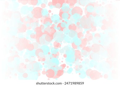 Elegant background, bokeh effect. Pink and green-mont colour. Vector illustration Pattern with circles of different scale and transparency with overlap. Pattern for banners, web pages, ads, Wallpapers