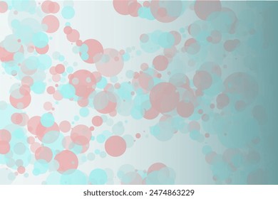 Elegant background, bokeh effect. Pink and green-mont colour. Vector illustration Pattern with circles of different scale and transparency with overlap. Pattern for banners, web pages, ads, Wallpapers