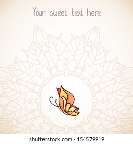 Elegant background with butterfly. Steampunk style.