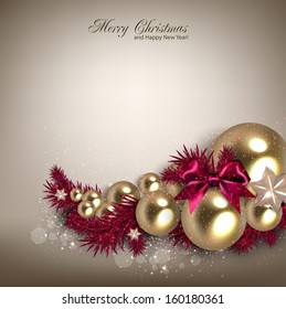 Elegant  background with Christmas garland. Vector illustration