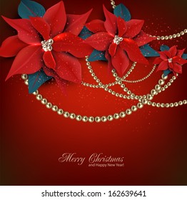 Elegant  background with Christmas garland. Vector illustration