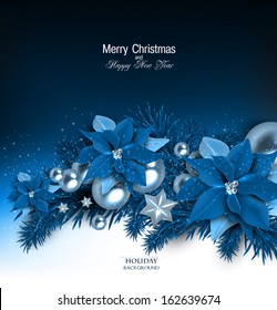 Elegant  background with Christmas garland. Vector illustration