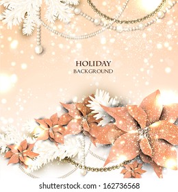 Elegant  background with Christmas garland. Vector illustration