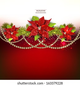 Elegant  background with Christmas garland. Vector illustration