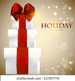 Elegant background with Christmas gifts