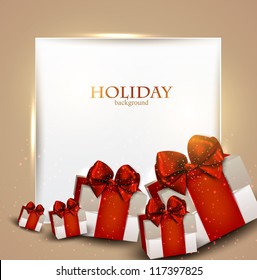 Elegant background with Christmas gifts