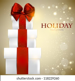 Elegant background with Christmas gifts