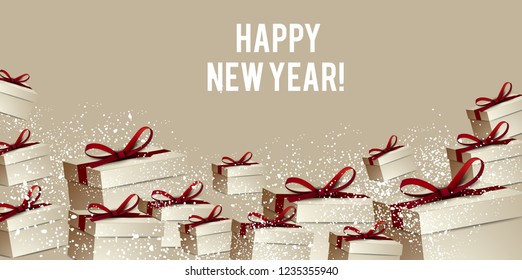 Elegant background with Christmas gifts