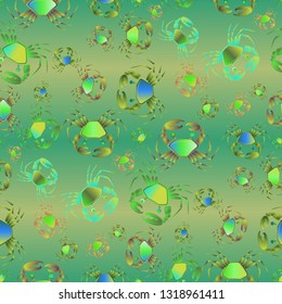 Elegant background crab multicolor pattern seamless.