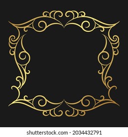 Elegant background with decorative gold frame. -  Vector.