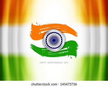 Elegant background design with beautiful Indian flag for independence day. vector illustration