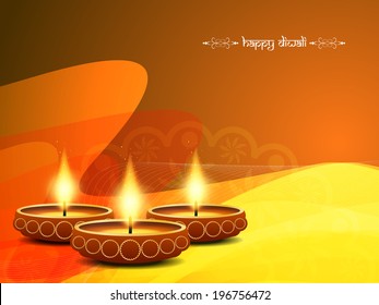 elegant background design for diwali festival with beautiful lamps. vector illustration