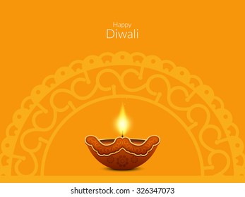 Elegant background design for happy diwali. 