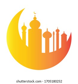 Elegant background design for Islamic festivals Ramadan and Eid. Ramadan kareem moon