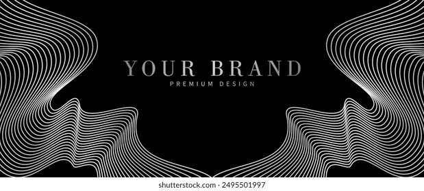 Elegant background design with line pattern on black. Premium abstract vector illustration for invitation, flyer, cover design, luxe invite, business banner, prestigious voucher.