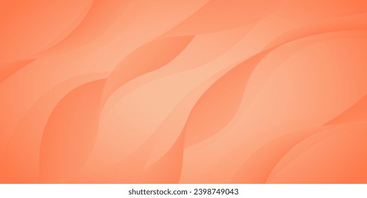 Elegant background design with peach color wavy lines. Luxury horizontal background and wave pattern or texture in trendy color for business banner, poster, backdrop, voucher, invite. Vector