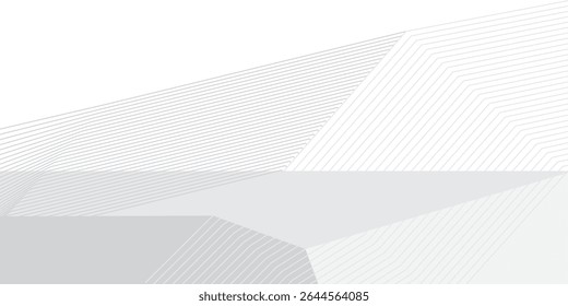Elegant background design with white and grey line pattern or texture. Luxury horizontal white background for business banner, poster, backdrop, voucher, invite. Vector illustration
