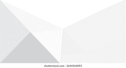 Elegant background design with white and grey line pattern or texture. Luxury horizontal white background for business banner, poster, backdrop, voucher, invite. Vector illustration
