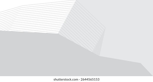 Elegant background design with white and grey line pattern or texture. Luxury horizontal white background for business banner, poster, backdrop, voucher, invite. Vector illustration