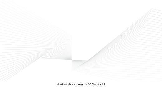 Elegant background design with white and grey line pattern or texture. Luxury horizontal white background for business banner, poster, backdrop, voucher, invite. Vector illustration
