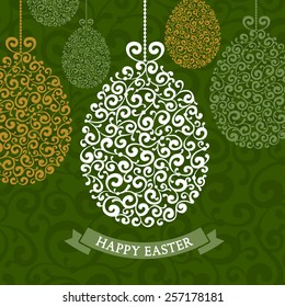 Elegant background for easter greeting with luxury decor