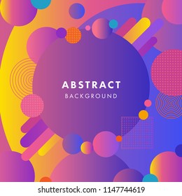 Elegant background with flat dynamic ultra violet bubbles design. Modern purple colored memphis for covers, placards, posters, flyers and banner designs. Vector illustration