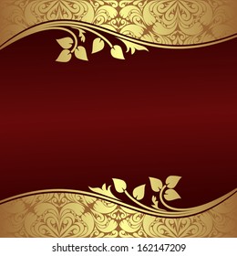 Elegant Background with floral golden Borders. 