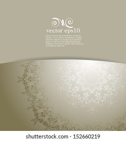 Elegant background with floral ornament. Vector 