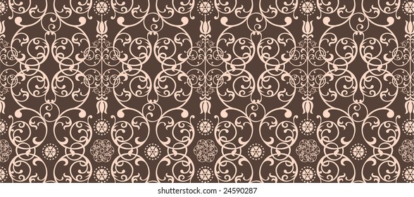 Elegant background. The floral pattern can be toned down and lay text on top. The patterns also can be re-arranged to meet your own needs.