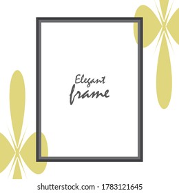 Elegant background frame vector design with simple flower images