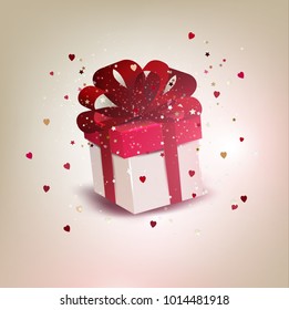 Elegant background with gift box. Vector illustration