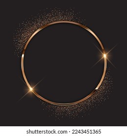 Elegant background with a glittery metallic round frame 
