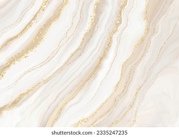 Elegant background with a gold marble effect design with glitter