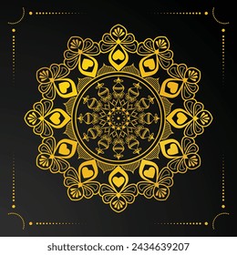 elegant background with a golden mandala design