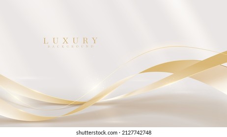 Elegant background and golden ribbon elements   glitter light effect decoration 