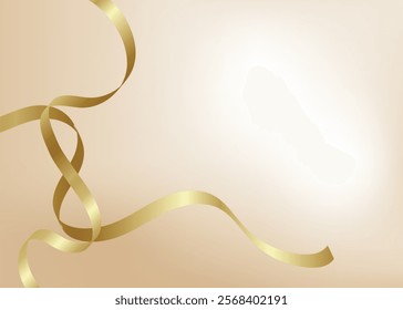 Elegant background with golden ribbon elements