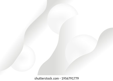 ondas de gradiente de fondo elegantes con bolas encima del color blanco y gris