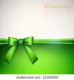 elegant background with green bow