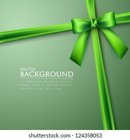 elegant background with green bow