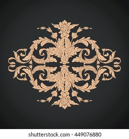 Elegant background with lace ornament. Floral elements, ornate background. Antique style acanthus foliage swirl decorative design element filigree calligraphy